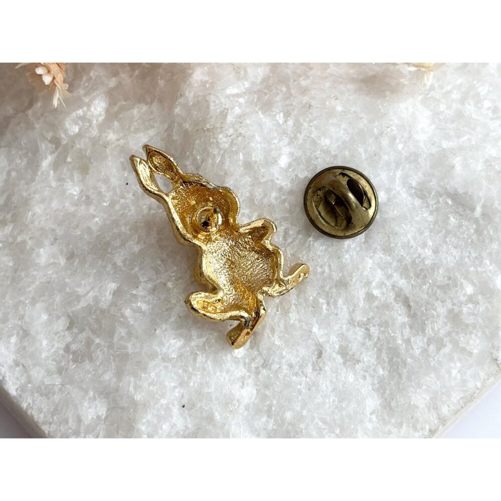 Little Bunny Rabbit | Hare Figural Green Vintage Jewelry Brooch | Lapel Pin - Picture 10 of 10
